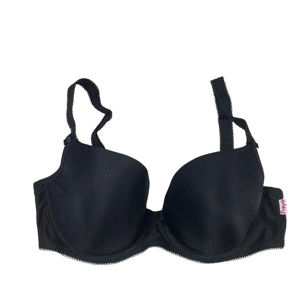 Freya Deco Moulded Plunge Bra Black Underwired T-Shirt Bra AA4234BLK 32F
